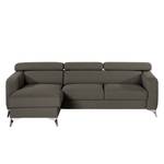 Ecksofa Nonza mit Longchair Webstoff Voer: Anthrazit - Longchair davorstehend links