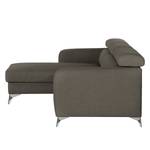 Ecksofa Nonza mit Longchair Webstoff Voer: Anthrazit - Longchair davorstehend links