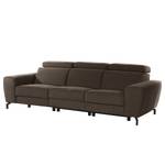 Sofa Opia (3-Sitzer) Microfaser - Dunkelbraun - Relaxfunktion