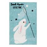 Tapis enfant My Bunny Fibres synthétiques - Turquoise / Blanc - 90 x 130 cm