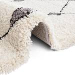 Hoogpolig vloerkleed Create kunstvezels - Crèmekleurig/antracietkleurig - 80 x 150 cm