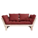 Schlafsofa Beat I Baumwolle - Bordeaux - Beige