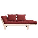 Schlafsofa Beat I Baumwolle - Bordeaux - Beige