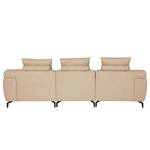 Ecksofa Manot I Webstoff - Beige - Longchair davorstehend links - Sitztiefenverstellung