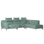 Ecksofa Manot II Webstoff - Mintgrau - Ottomane davorstehend rechts - Relaxfunktion