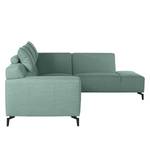 Ecksofa Manot II Webstoff - Mintgrau - Ottomane davorstehend rechts - Relaxfunktion