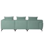 Ecksofa Manot II Webstoff - Mintgrau - Ottomane davorstehend rechts - Relaxfunktion