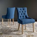 Gestoffeerde stoelen Ashley IV (2 stuk) geweven stof/massief berkenhout - jeansblauw/berkenhout