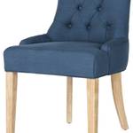 Chaises capitonnées Ashley IV (lot de 2) Tissu / Bouleau massif - Bleu jean / Bouleau