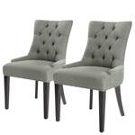 Gestoffeerde stoelen Ashley I (2 stuk) linnen/massief berkenhout - aardekleurig/espressokleurig