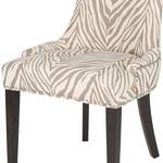 Chaises capitonnées Lester V (lot de 2) Tissu / Bouleau massif - Gris zébré / Expresso