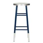 Tabouret de bar Druva I Métal - Bleu / Argenté - Hauteur : 76 cm