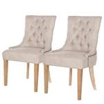 Gestoffeerde stoelen Ashley V (2 stuk) geweven stof/massief berkenhout - gemêleerd grijs/berkenhout