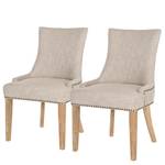 Gestoffeerde stoelen Lester IV (2 stuk) geweven stof/massief berkenhout - gemêleerd zandkleurig/wit berkenhout