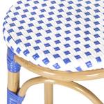 Barhocker Noel Rattan /  Aluminium - Weiß / Blau