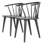 Chaises Gaia (lot de 2) Hévéa massif - Gris