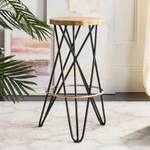 Tabouret de bar Mychelle Métal - Noir / Doré