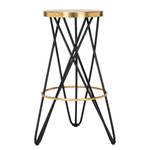 Tabouret de bar Mychelle Métal - Noir / Doré