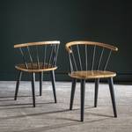 Chaises Gaia (lot de 2) Hévéa massif - Noir / Hévéa