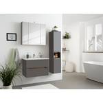 Colonne de salle de bain Tiberio Gris quartz mat / Imitation chêne Riviera - Gris mat