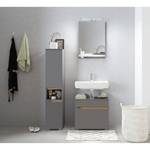 Meuble sous lavabo Tiberio II Gris quartz mat / Imitation chêne Riviera - Gris mat