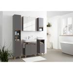 Armoire murale Tiberio Gris quartz mat / Imitation chêne Riviera - Gris mat