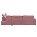 Ecksofa Raisio Webstoff - Mauve - Ottomane davorstehend rechts