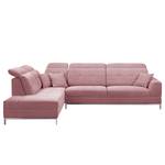 Ecksofa Raisio Webstoff - Mauve - Ottomane davorstehend links