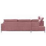 Ecksofa Raisio Webstoff - Mauve - Ottomane davorstehend links