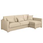 Ecksofa Posio Webstoff - Beige - Longchair davorstehend rechts