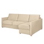 Ecksofa Posio Webstoff - Beige - Longchair davorstehend rechts