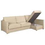 Ecksofa Posio Webstoff - Beige - Longchair davorstehend rechts