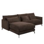 Ecksofa Paimio Samt - Braun - Longchair davorstehend links