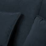 Canapé d’angle Paimio Velours - Bleu foncé - Méridienne courte à droite (vue de face)