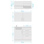 Single-Küchenzeile Toronto Hochglanz Grau / Graphit - Breite: 100 cm - Glaskeramik