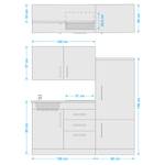Küchenzeile Toronto I Hochglanz Grau / Graphit - Breite: 160 cm - Kochplatte