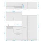 Küchenzeile Toronto II Hochglanz Grau / Graphit - Breite: 210 cm - Glaskeramik
