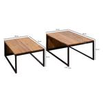 Tables gigognes Ardee (lot de 2) Sheesham massif / Métal - Sheesham / Noir