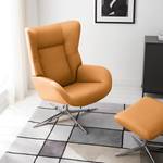 Relaxfauteuil Salla echt leer - incl. hocker - Leer Daleb: Biscuit