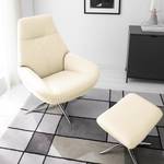 Fauteuil relax Raahe Cuir véritable - Crème