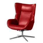 Relaxfauteuil Salla echt leer - incl. hocker - Leer Daleb: Rood