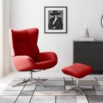 Relaxfauteuil Salla echt leer - incl. hocker - Leer Daleb: Rood