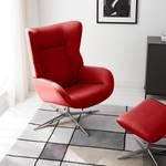 Relaxfauteuil Salla echt leer - incl. hocker - Leer Daleb: Rood