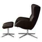 Relaxfauteuil Salla echt leer - incl. hocker - Leer Daleb: Bruin