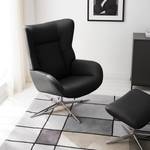 Fauteuil relax Salla Cuir - avec repose-pieds - Cuir Daleb: Noir