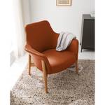 Fauteuil Spoy I echt leer - Honingbruin