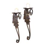 Bougeoirs Bony (lot de 2) Fer - Marron vieilli