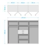 Armoire Diver Blanc / Graphite - Largeur : 270 cm