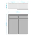 Schwebetürenschrank Bert 1000194654 - Weiß - Breite: 225 cm