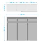 Schwebetürenschrank Arizona 1000194661 - Weiß / Graphit - Breite: 300 cm